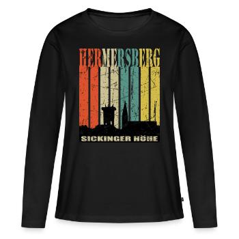 Hermersberg Sickinger Höhe - Frauen Premium Bio Langarmshirt - Schwarz - Vorne - Julia (174cm)