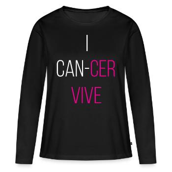 Cancer du sein Boucle de cancer du sein - T-shirt manches longues Premium bio Femme - noir - Devant - Julia (174cm)