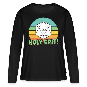 Holy crit,Gaming - T-shirt manches longues Premium bio Femme - noir - Devant - Julia (174cm)