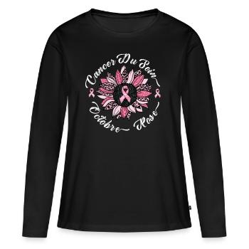Cancer Du Sein Octobre Rose - Women's Premium Organic Long Sleeve Shirt - black - Front - Julia (174cm)