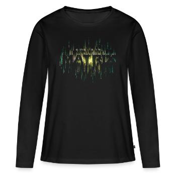 The Matrix Logo - Frauen Premium Bio Langarmshirt - Schwarz - Vorne - Julia (174cm)