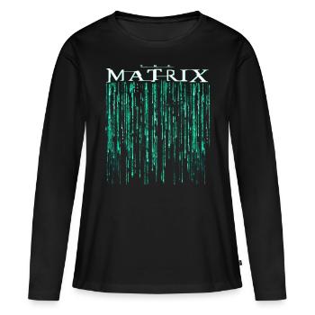 The Matrix Film Code Logo - Frauen Premium Bio Langarmshirt - Schwarz - Vorne - Julia (174cm)