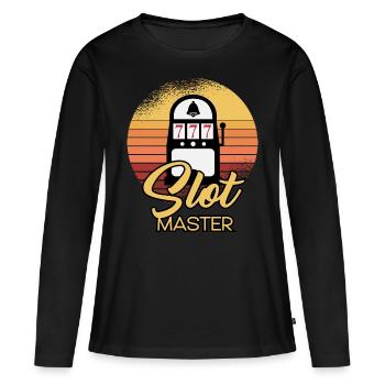 Maître de machine à sous - T-shirt manches longues Premium bio Femme - noir - Devant - Julia (174cm)