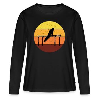 Kunstturnen Parallel bars Turner Vintage - Frauen Premium Bio Langarmshirt - Schwarz - Vorne - Julia (174cm)