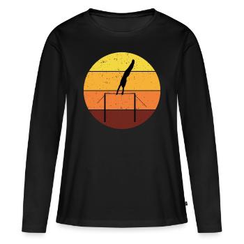 Kunstturnen Horizontal Bar Turner Vintage - Frauen Premium Bio Langarmshirt - Schwarz - Vorne - Julia (174cm)