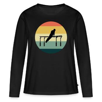 Gymnastique Artistique Barres Parallèles Gymnaste Vintage - T-shirt manches longues Premium bio Femme - noir - Devant - Julia (174cm)