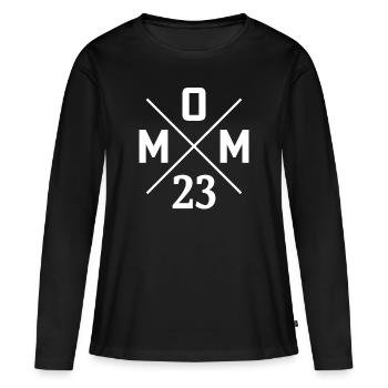 mom 23 mama est 2023 future maman mère 2023 - T-shirt manches longues Premium bio Femme - noir - Devant - Julia (174cm)