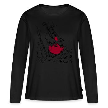 Blues - T-shirt manches longues Premium bio Femme - noir - Devant - Julia (174cm)