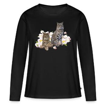 Lynx - T-shirt manches longues Premium bio Femme - noir - Devant - Julia (174cm)