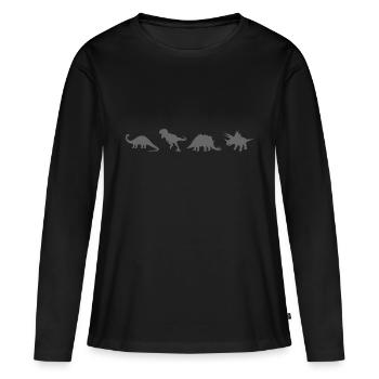 dinosaure - T-shirt manches longues Premium bio Femme - noir - Devant - Julia (174cm)