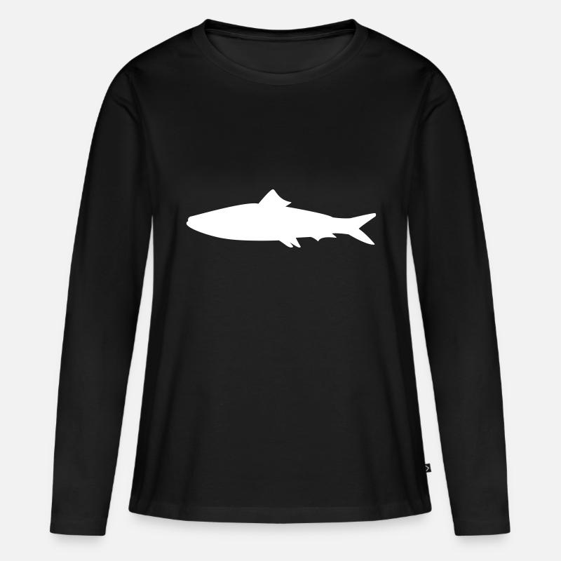 Fisch - Frauen Premium Bio Langarmshirt - Schwarz