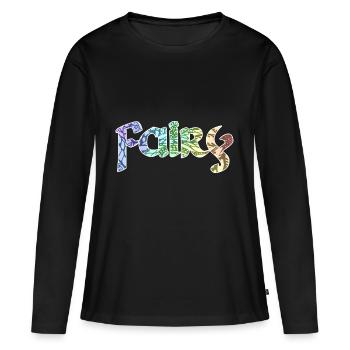 Fairy romantische Schrift - Frauen Premium Bio Langarmshirt - Schwarz - Vorne - Julia (174cm)