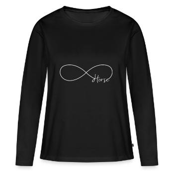 signe infini cheval signe infini - T-shirt manches longues Premium bio Femme - noir - Devant - Julia (174cm)
