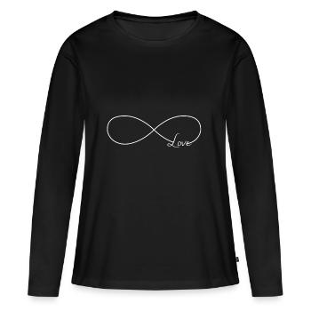signe infini signe infini amour - T-shirt manches longues Premium bio Femme - noir - Devant - Julia (174cm)