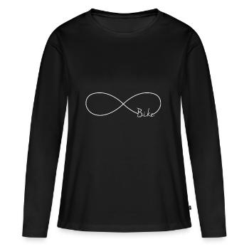 signe infini signe infini vélo - T-shirt manches longues Premium bio Femme - noir - Devant - Julia (174cm)