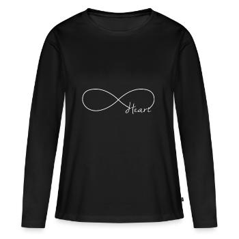 signe infini coeur signe infini - T-shirt manches longues Premium bio Femme - noir - Devant - Julia (174cm)