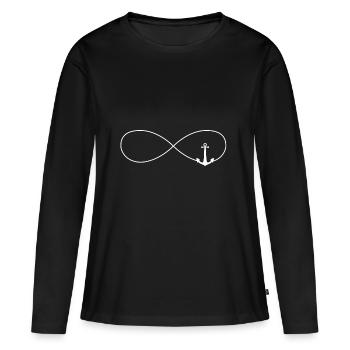 signe infini ancre signe infini - T-shirt manches longues Premium bio Femme - noir - Devant - Julia (174cm)
