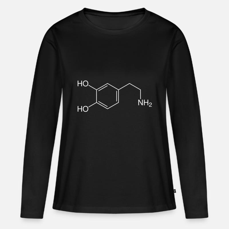 Dopamin - Frauen Premium Bio Langarmshirt - Schwarz