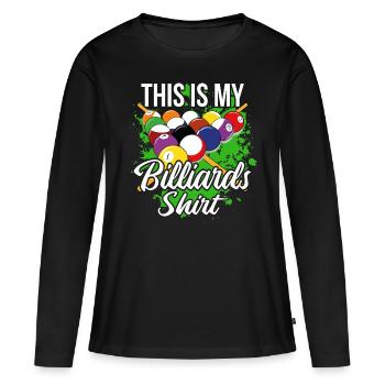 Billard - Frauen Premium Bio Langarmshirt - Schwarz - Vorne - Julia (174cm)