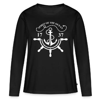 océan - T-shirt manches longues Premium bio Femme - noir - Devant - Julia (174cm)