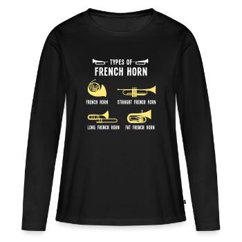 Blashhorn Horn Horns Brass Band Musician Brass Band - Women's Premium Organic Long Sleeve Shirt - black - Front - Julia (174cm)