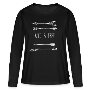 Arrows wanderlust - Women's Premium Organic Long Sleeve Shirt - black - Front - Julia (174cm)