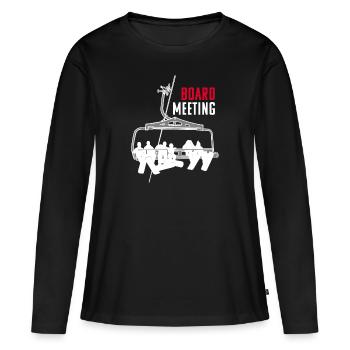 Board Meeting Snowboarding Outfit Apres Ski Party - T-shirt manches longues Premium bio Femme - noir - Devant - Julia (174cm)