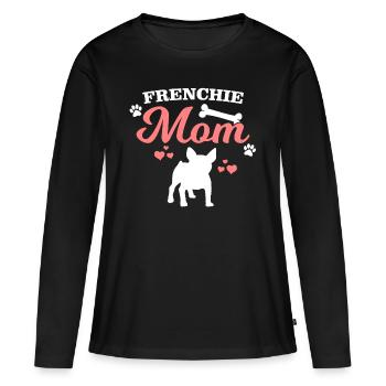 Cadeau maman bouledogue français - T-shirt manches longues Premium bio Femme - noir - Devant - Julia (174cm)