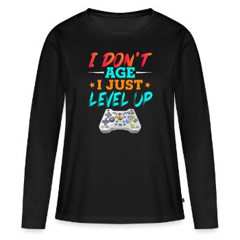 Old gamer gamer - Women's Premium Organic Long Sleeve Shirt - black - Front - Julia (174cm)