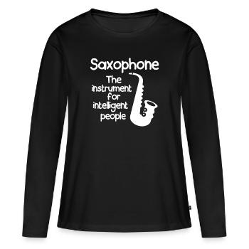 Saxophone Instrument - Women's Premium Organic Long Sleeve Shirt - black - Front - Julia (174cm)