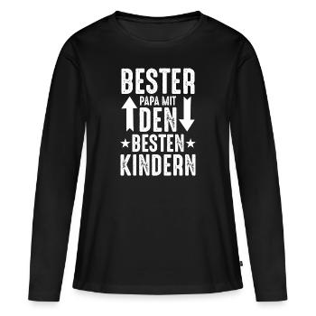 bester Papa besten Kindern - Frauen Premium Bio Langarmshirt - Schwarz - Vorne - Julia (174cm)