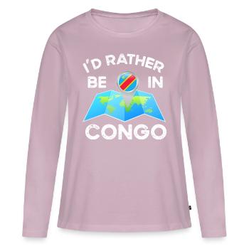 Congo - T-shirt manches longues Premium bio Femme - rose poudré - Devant - Julia (174cm)