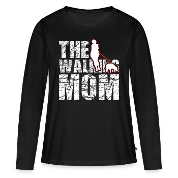 The walking mom - Women's Premium Organic Long Sleeve Shirt - black - Front - Julia (174cm)