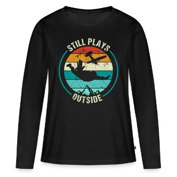 Still Plays Outside Skydiver Parapente - T-shirt manches longues Premium bio Femme - noir - Devant - Julia (174cm)