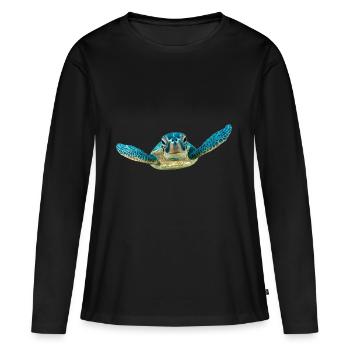 turtle schildkroete tiere animals10 - Frauen Premium Bio Langarmshirt - Schwarz - Vorne - Julia (174cm)