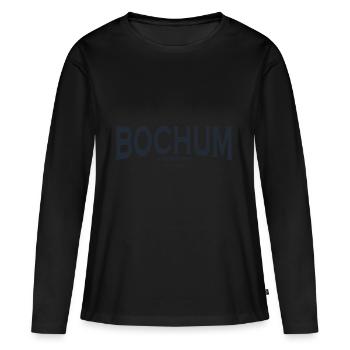 Bochum - Frauen Premium Bio Langarmshirt - Schwarz - Vorne - Julia (174cm)