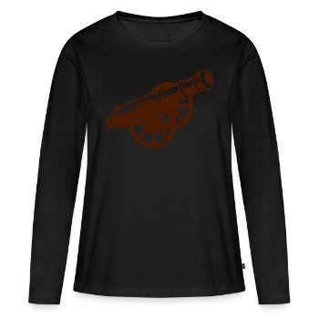 canon pirate vieux 601 - T-shirt manches longues Premium bio Femme - noir - Devant - Julia (174cm)
