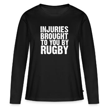 Blessures apportées à vous par le rugby - T-shirt manches longues Premium bio Femme - noir - Devant - Julia (174cm)