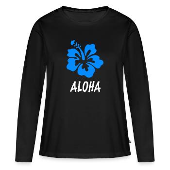 Aloha - T-shirt manches longues Premium bio Femme - noir - Devant - Julia (174cm)