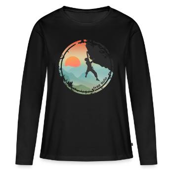 Climber free solo - Women's Premium Organic Long Sleeve Shirt - black - Front - Julia (174cm)
