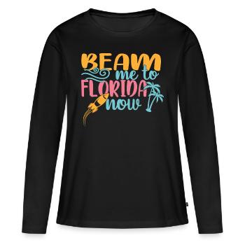 Floride - T-shirt manches longues Premium bio Femme - noir - Devant - Julia (174cm)