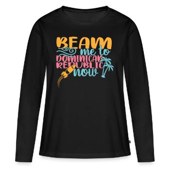 République dominicaine - T-shirt manches longues Premium bio Femme - noir - Devant - Julia (174cm)