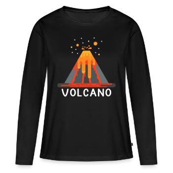 Vulkan Vulkane Vulkanliebhaber Shirt lustig Vulkan - Frauen Premium Bio Langarmshirt - Schwarz - Vorne - Julia (174cm)