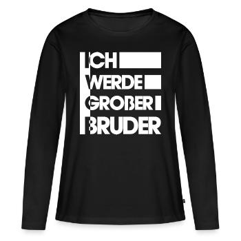 Bruder Geschwister Brüder - Frauen Premium Bio Langarmshirt - Schwarz - Vorne - Julia (174cm)