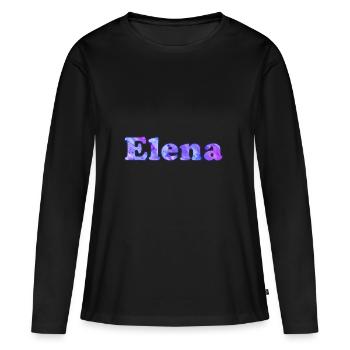 Name: Elena - Women's Premium Organic Long Sleeve Shirt - black - Front - Julia (174cm)