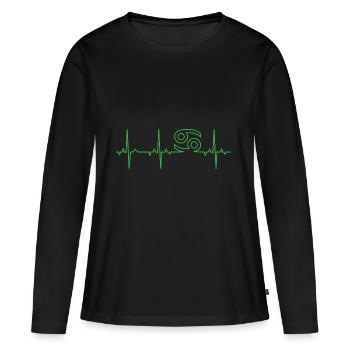 ECG Zodiac - Cancer - Women's Premium Organic Long Sleeve Shirt - black - Front - Julia (174cm)