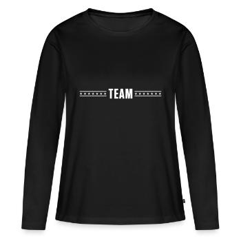 team dashed stars - Women's Premium Organic Long Sleeve Shirt - black - Front - Julia (174cm)