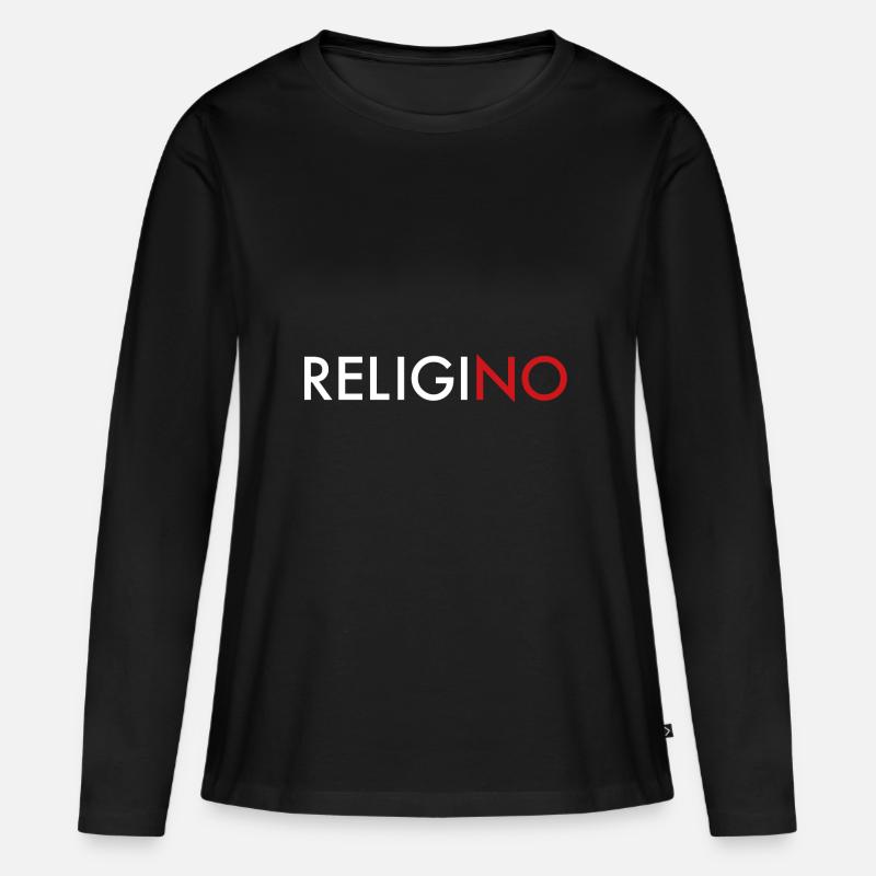 ReligiNO - Frauen Premium Bio Langarmshirt - Schwarz