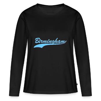 Birmingham - T-shirt manches longues Premium bio Femme - noir - Devant - Julia (174cm)