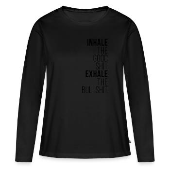 Yoga - Frauen Premium Bio Langarmshirt - Schwarz - Vorne - Julia (174cm)